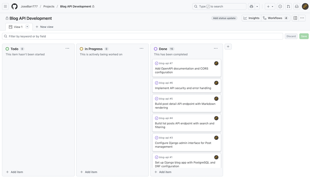 Blog API project preview